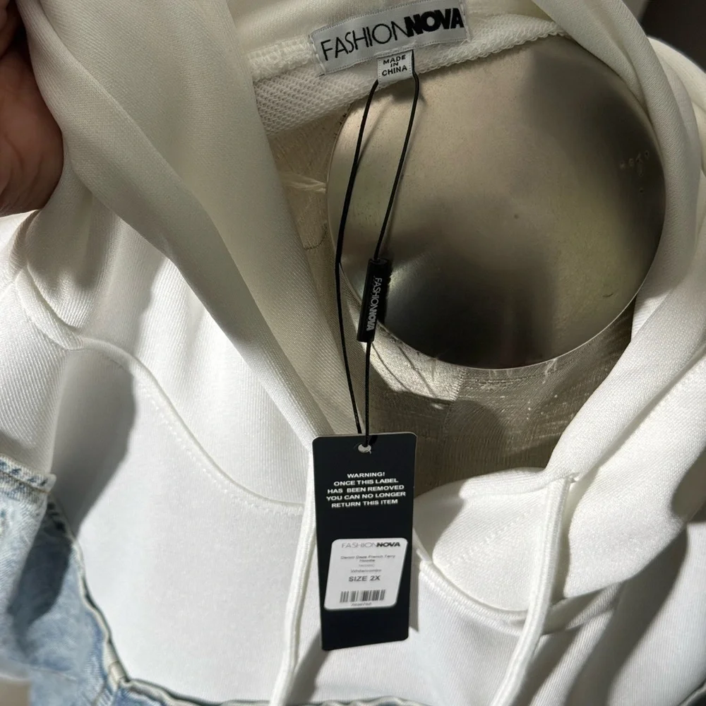 Fashionova Curve denim cropped hoodie size 2Xl - Picture 5 of 6